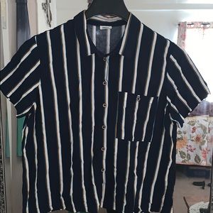 Trendy Button Down Striped Shirt